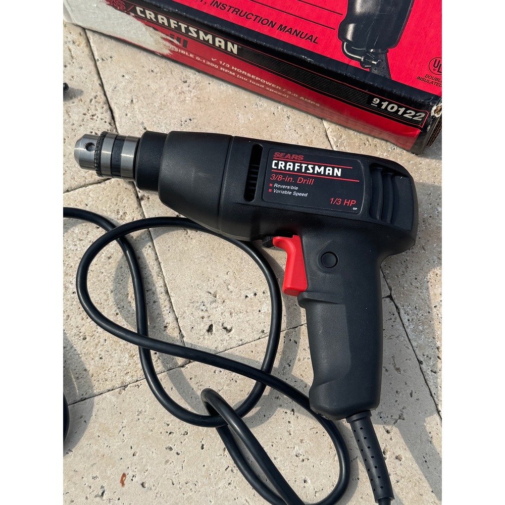Craftsman 3/8 in Corded Drill Variable Speed Reversible 1/3 HP USA - Picture 3 of 12